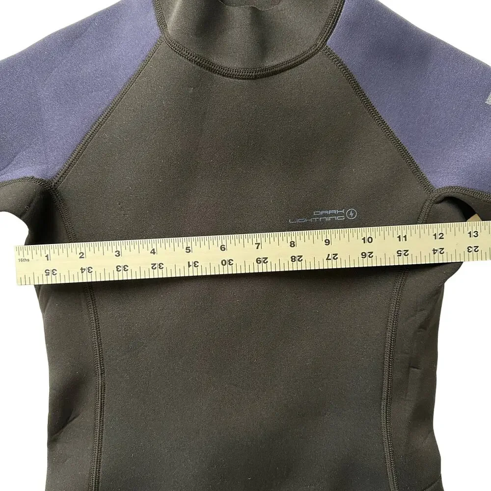 Dark Lightning EUC Shorty‎ 2MM Neoprene Black Blue Wetsuit Kids 10 - Picture 3 of 7